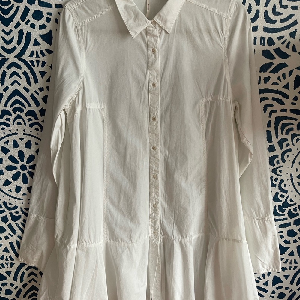 Free People White Oxford Button down dress size S